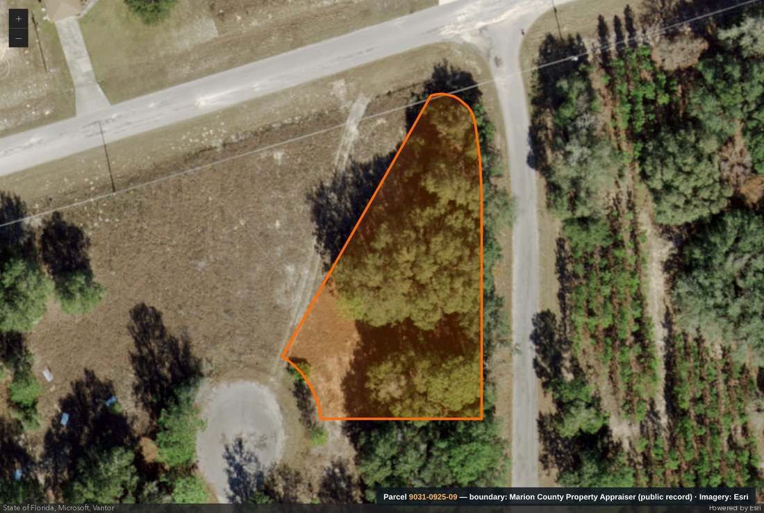 Aerial parcel map for 9031-0925-09, Marion County FL