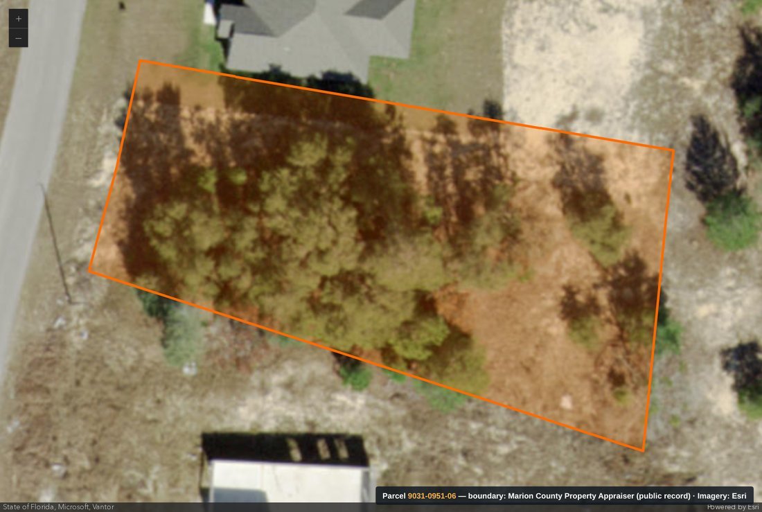 Aerial parcel map for 9031-0951-06, Marion County FL